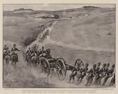 The Army Manoeuvres on Salisbury Plain, a Stiff Job for the Gunners by Henry Marriott Paget